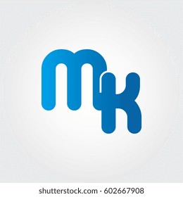 logo letters mk blue