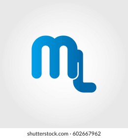 logo letters ml blue