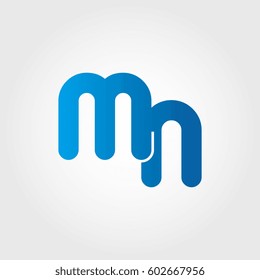 logo letters mn blue