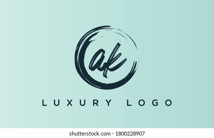 logo letters monogram icon alphabet AK or KA