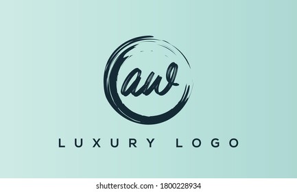 logo letters monogram icon alphabet AW or WA