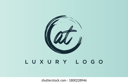logo letters monogram icon alphabet AT or TA