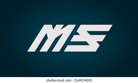 Сreative logo of the letters MS on dark background