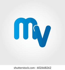 logo letters mv blue