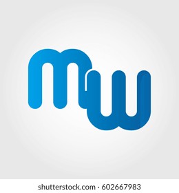 logo letters mw blue
