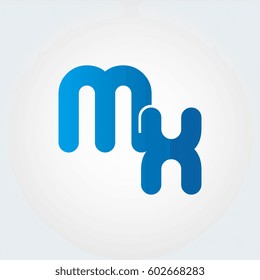 logo letters mx blue