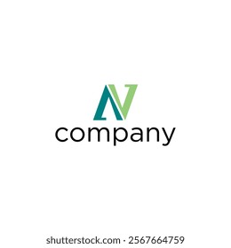 A logo with the letters "N" and "V" intertwined in green and blue colors