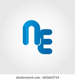 logo letters ne blue