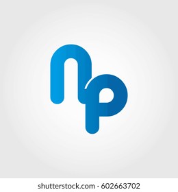 logo letters np blue