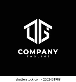 Logo letters OG Hexagon Initials Monogram with arrow up