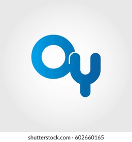 logo letters oy blue