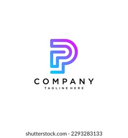 Logo Buchstaben p design.modern Logo Creative Monogram Inspiration Template.Premium Vector	