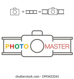 letras del logo pm p m cámara fotográfica