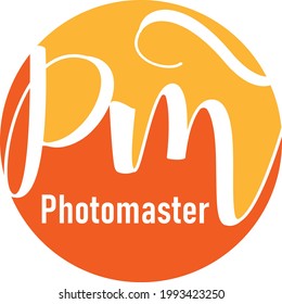 logo letters pm p m photographer camera
