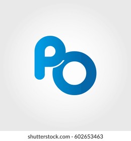 logo letters po blue