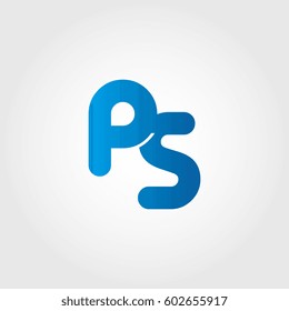 logo letters ps blue