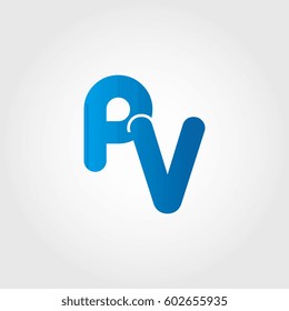 logo letters pv blue