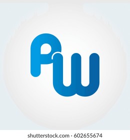 logo letters pw blue