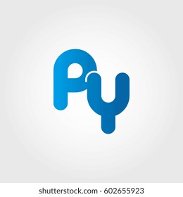 logo letters py blue