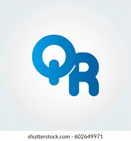 logo letters qr blue