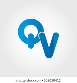 logo letters qv blue