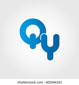 logo letters qy blue