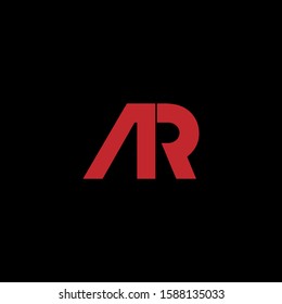 logo letters a and r, with a combined design of 2 letters into one simple, elegant and unique AR logo. red black background color. brand for company and design needs. modern template.vector