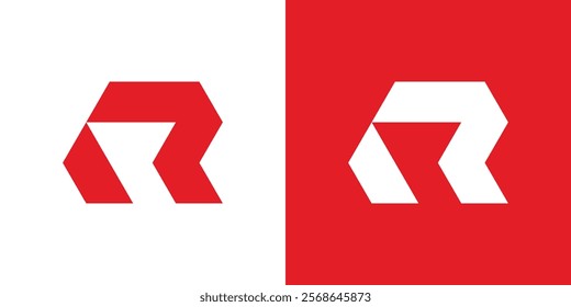 The logo is the letters R and P in negative space. Icon, simple, vector logo, illustration.