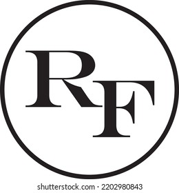 Logo de las letras RF en círculo - monocromo