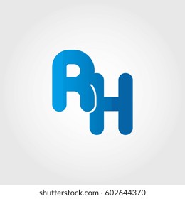 logo letters rh blue