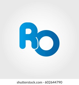 logo letters ro blue