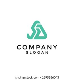 logo letters S and D in the form of triangles. editable and easy to custom