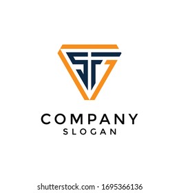 logo letters S and F in a triangular arrangement that becomes a shield of protection or defense. editable and easy to custom