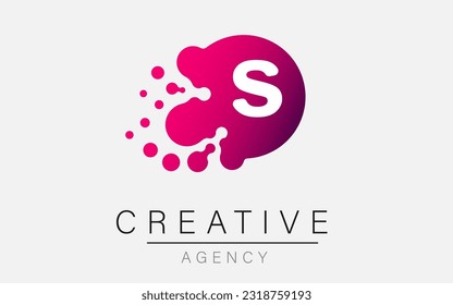 logotipo de las letras S. S es un diseño de vector de letras con puntos