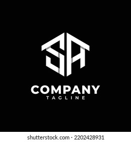 Logo Buchstaben SA Hexagon Initial Monogram mit Pfeil-up