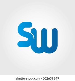 logo letters sw blue