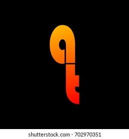 Logo letters A and T bubble style