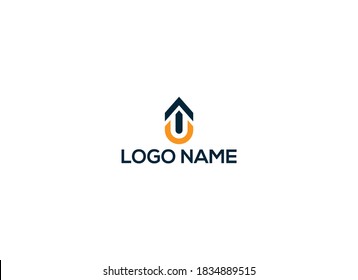 Logo letters TU or UT initials monogram, two letters T and U together, creative typography design element