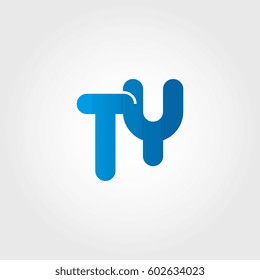 logo letters ty blue