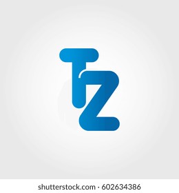 logo letters tz blue