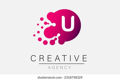 logo of the letters U. U is a letter vector design with dots
