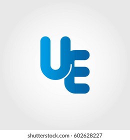 logo letters ue blue