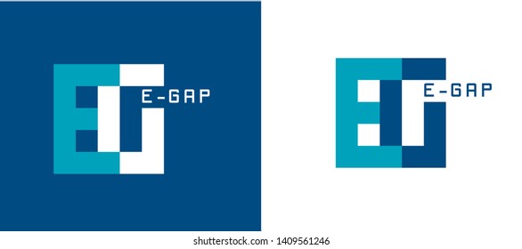 Logo EG letters vector Branding Identity Blue White
