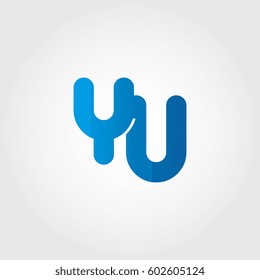 logo letters yu blue