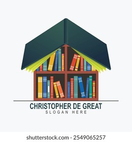 logotipo para biblioteca, livraria