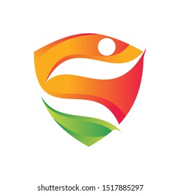 Logo life security runs vector
