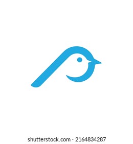 Logo Light Blue Color Bird Stock Vector (Royalty Free) 2164834287 ...