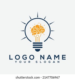 Logo with light bulb and brain