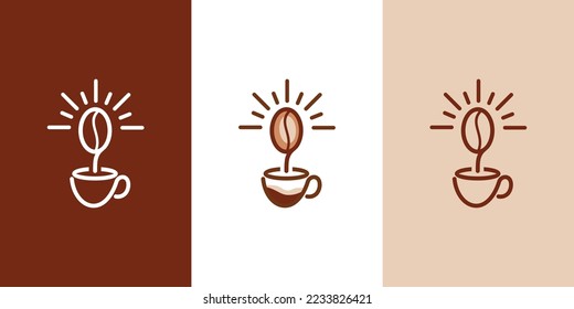 luz del logotipo Café , taza de café, identidad corporativa, ilustración, vector