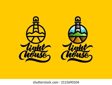 Logo Light House Vector Illustration Template with Simple Elegant Design Good for Any Industry
